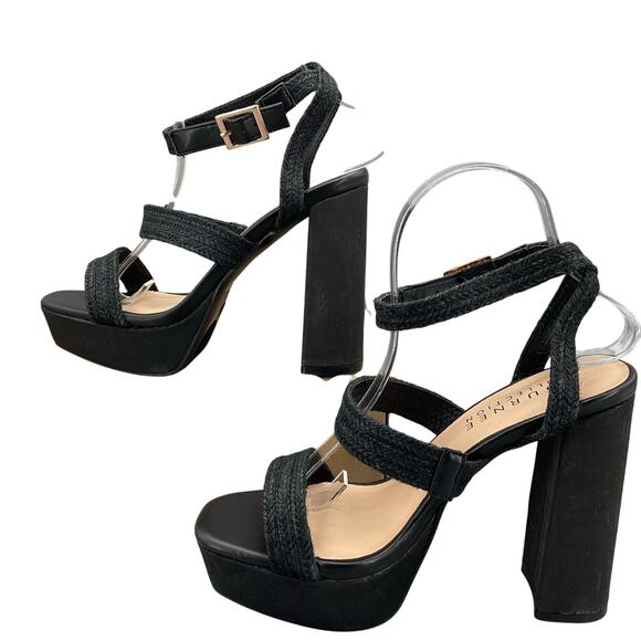 NEW Journee Collection Women’s Sienne Block Heel Sandals Black Size 8 - Picture 2 of 10